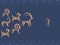 kazakh petroglyphs of sheeps and a hunter