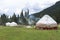 Kazakh yurt camp in Meadow of Xinjiang, China