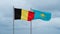 Kazakhstan and Belgium flag