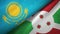 Kazakhstan and Burundi two flags textile cloth, fabric texture