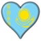 Kazakhstan button flag heart shape