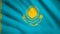 Kazakhstan flag Motion video waving in wind. Flag Closeup 1080p HD  footage