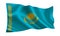Kazakhstan flag. A series of `Flags of the world.` The country - Kazakhstan flag