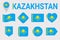 Kazakhstan, flag vector set. Different geometric shapes. Flat style. Kazakh flags collection. can use for sports