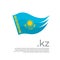 Kazakhstan flag. Vector stylized design national poster on a white background. Kazakh flag painted with abstract brush strokes, kz