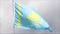 Kazakhstan flag waves in the wind in slow motion