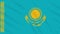 Kazakhstan flag waving cloth background, loop