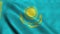 Kazakhstan flag waving in the wind. National flag Republic of Kazakhstan