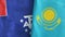 Kazakhstan and French Southern and Antarctic Lands two flags 3D rendering