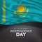 Kazakhstan happy independence day greeting card, banner, vector illustration