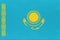 Kazakhstan national fabric flag textile background. Symbol of world asian country