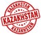 Kazakhstan red grunge round vintage stamp