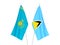 Kazakhstan and Saint Lucia flags