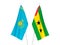 Kazakhstan and Saint Thomas and Prince flags