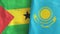 Kazakhstan and Sao Tome and Principe two flags textile cloth 3D rendering