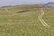 Kazakhstan steppe with rolling dirt roads