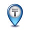 Kazakhstani tenge symbol on Mapping Marker vector icon.