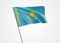 Kazakstan flag flying high in the isolated background. December 16 Kazakstan independence day. World national flag collection