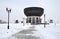 Kazan Family Center Viewpoint Tatarstan. Big cauldron. Sight at winter with snow