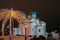 Kazan Kremlin decorated for New Year holidays on a cloudy winter evening