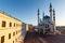 Kazan Kremlin, the Kul-Sharif mosque in the rays of sunset.