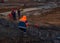 Kazan, Russia. 10 November 2021. Welding rebar for road tunnel construction