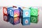 KAZAN, RUSSIA - January 27, 2018: paper cubes with popular social media logos