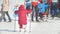 KAZAN, RUSSIA - March, 2018: athlete skiers with disabilities before the start of the ski race