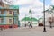 Kazan street view with ordinary people at Tatar Sloboda