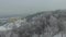 Kazimierz Dolny mountain of three crosses and a castle, winter, aerial view