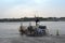 The Kazungula pontoon ferry over the Zambezi River between Botswana and Zambia