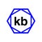 KB hexagon typography monogram. KB lettering icon
