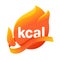kcal 3D icon - kilocalorie emblem - fat burning