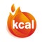 kcal icon - fat burning, emblem for food products