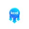 kcal reducing, cut calories vector icon