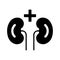 Kdneys, nephrology icon. Black vector graphics