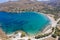 Kea Tzia island, Cyclades, Greece. Aerial view of Otzias bay