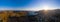 Kea Tzia island, Cyclades, Greece. Panorama of Otzias bay at sunrise