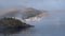 Kea Tzia island, Greece. Fog over Korissia port