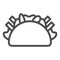 Kebab line icon, Street food concept, Burrito sign on white background, Doner kebab icon in outline style for mobile