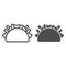 Kebab line and solid icon, Street food concept, Burrito sign on white background, Doner kebab icon in outline style for