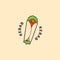 Kebab sandwich logo icon illustration