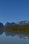 Kebnekaise mountain range seen by lake Ladtjojaure in swedish Lapland