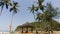 KEBUMEN, INDONESIA â€“ JULY 15, 2021: A gazebo located on the edge of Karang Bolong beach