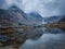 Kedarnath temple, beautiful water reflection mountains view