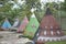 Kediri, East Java, Indonesia - February 28th, 2021: Ethnic tent with full color