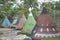 Kediri, East Java, Indonesia - February 28th, 2021: Ethnic tent with full color