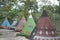 Kediri, East Java, Indonesia - February 28th, 2021: Ethnic tent with full color