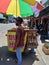 Kediri, East Java, Indonesia - March 27th, 2021: Duku seller on the street. Duku also call lanzones, Lansium parasiticum or longko