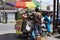 Kediri, East Java, Indonesia - March 27th, 2021: Duku seller on the street. Duku also call lanzones, Lansium parasiticum or longko